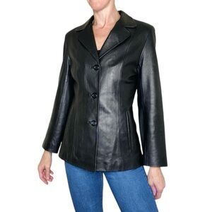Vintage Y2K P. Rosss Black Italian Leather Basic Jacket